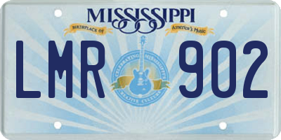 MS license plate LMR902