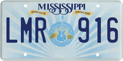 MS license plate LMR916