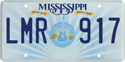 MS license plate LMR917