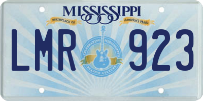 MS license plate LMR923