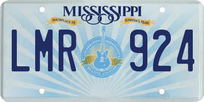MS license plate LMR924
