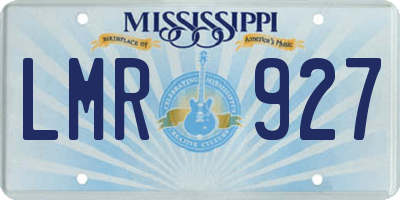 MS license plate LMR927