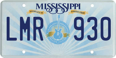 MS license plate LMR930