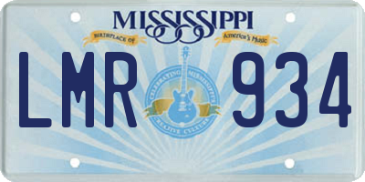 MS license plate LMR934