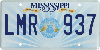 MS license plate LMR937