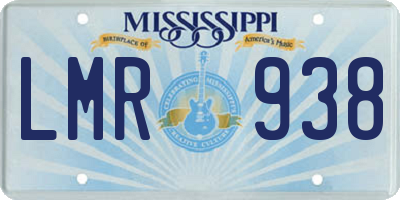 MS license plate LMR938