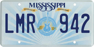 MS license plate LMR942