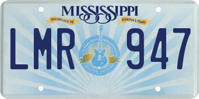 MS license plate LMR947