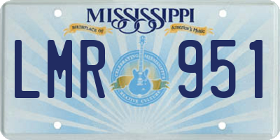 MS license plate LMR951