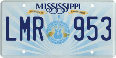 MS license plate LMR953