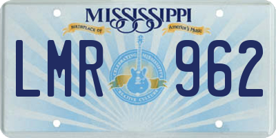 MS license plate LMR962