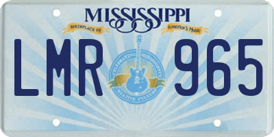 MS license plate LMR965