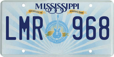 MS license plate LMR968