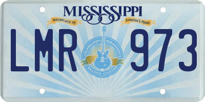 MS license plate LMR973