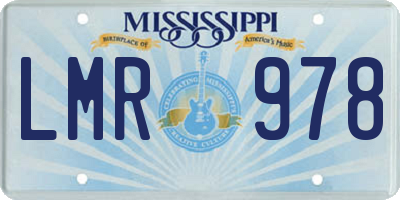 MS license plate LMR978