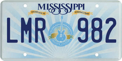 MS license plate LMR982