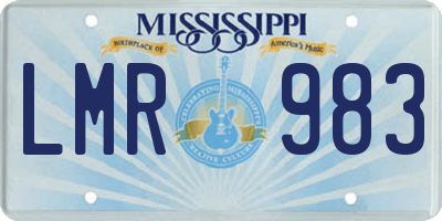 MS license plate LMR983