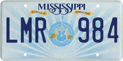 MS license plate LMR984