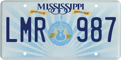 MS license plate LMR987