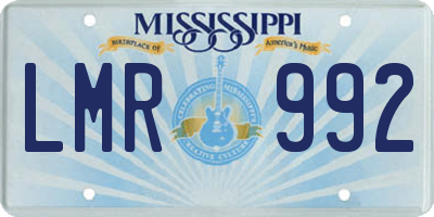MS license plate LMR992
