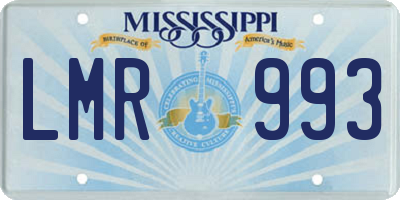 MS license plate LMR993