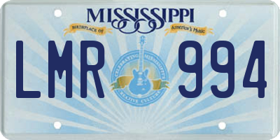 MS license plate LMR994