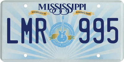 MS license plate LMR995