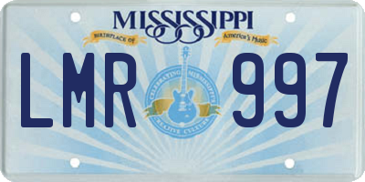 MS license plate LMR997