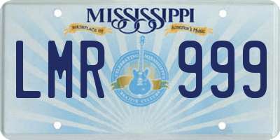 MS license plate LMR999
