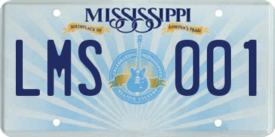 MS license plate LMS001