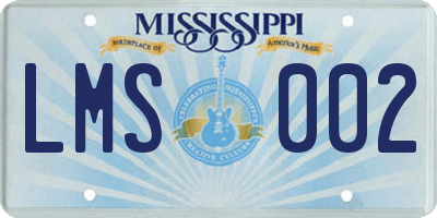 MS license plate LMS002