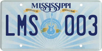 MS license plate LMS003