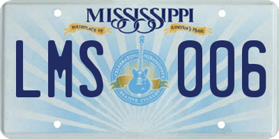MS license plate LMS006