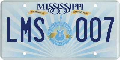 MS license plate LMS007
