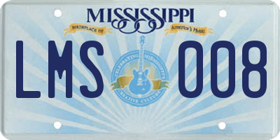 MS license plate LMS008