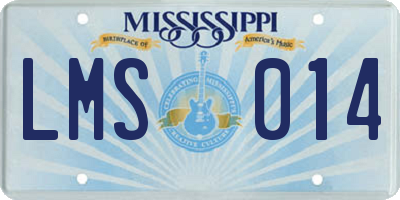 MS license plate LMS014