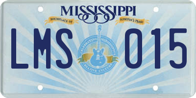 MS license plate LMS015