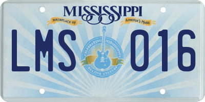 MS license plate LMS016