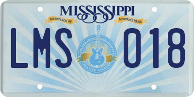 MS license plate LMS018