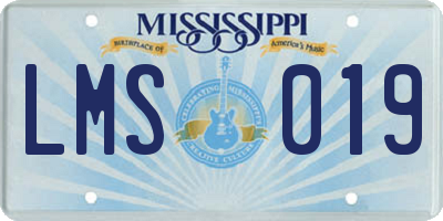 MS license plate LMS019