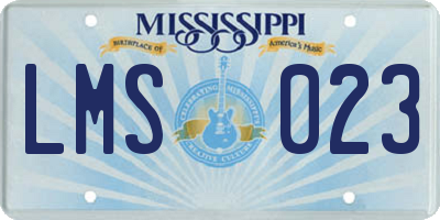 MS license plate LMS023