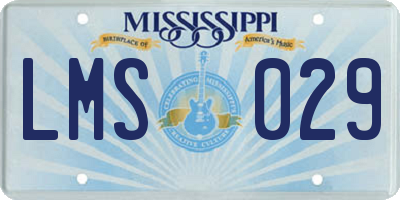 MS license plate LMS029