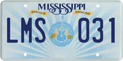 MS license plate LMS031
