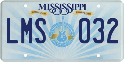 MS license plate LMS032