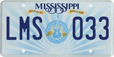 MS license plate LMS033