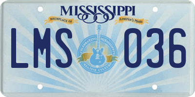 MS license plate LMS036