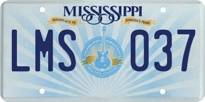 MS license plate LMS037