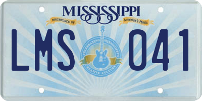 MS license plate LMS041