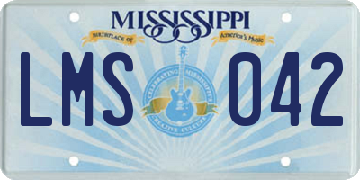 MS license plate LMS042