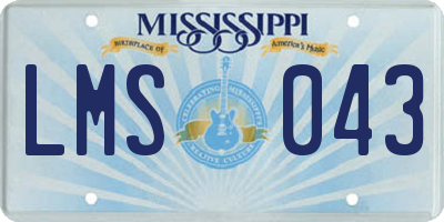 MS license plate LMS043